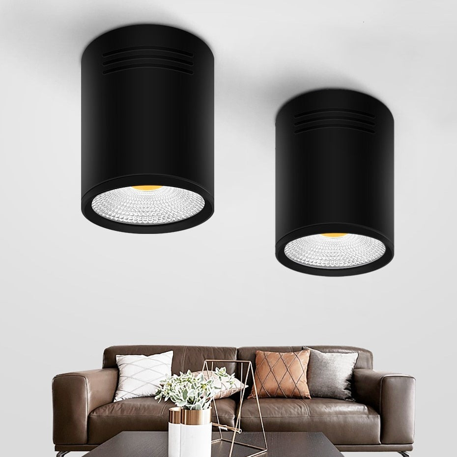 DVOLADOR Black Dimmable LED COB Downlight Surface Mounted LED Ceiling 3W/5W/7W/10W Housing AC85-265V Downlight with LED Driver