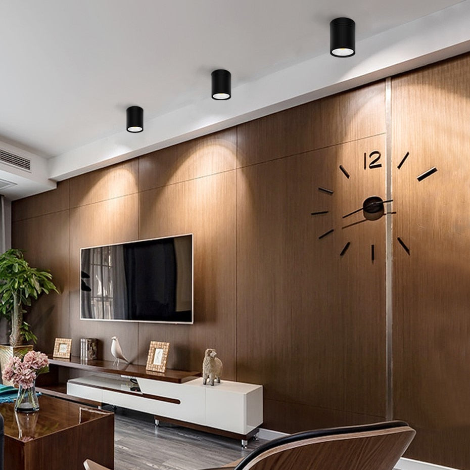 DVOLADOR Black Dimmable LED COB Downlight Surface Mounted LED Ceiling 3W/5W/7W/10W Housing AC85-265V Downlight with LED Driver