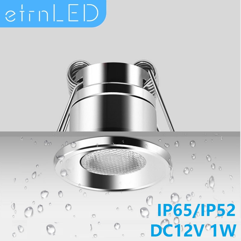 etrnLED 12V Mini Led Light Focus 1W Ceiling Spot Recessed Downlight Interior Outdoor Verandas Stairs Waterproof Bath Sauna Lamp