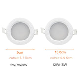 IP65 Waterproof LED Downlight 5W 7W 9W 12W 15W Waterproof Recessed lamp LED Ceiling Spot Light For Bathroom lighting Fixtures