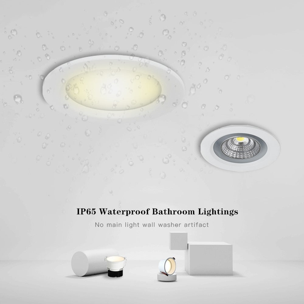 IP65 Waterproof LED Downlight 5W 7W 9W 12W 15W Waterproof Recessed lamp LED Ceiling Spot Light For Bathroom lighting Fixtures
