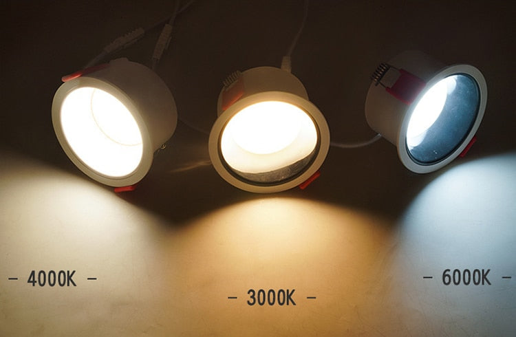 Anti-Glare Led Spot Downlights 15w Recessed Downlight 12w Bedroom Kitchen Living Room Sorridor Modern Ceiling Spots Lamp