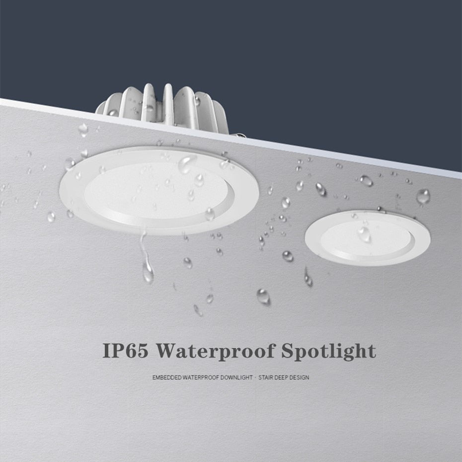 IP65 Waterproof LED Downlight 5W 7W 9W 12W 15W Waterproof Recessed lamp LED Ceiling Spot Light For Bathroom lighting Fixtures