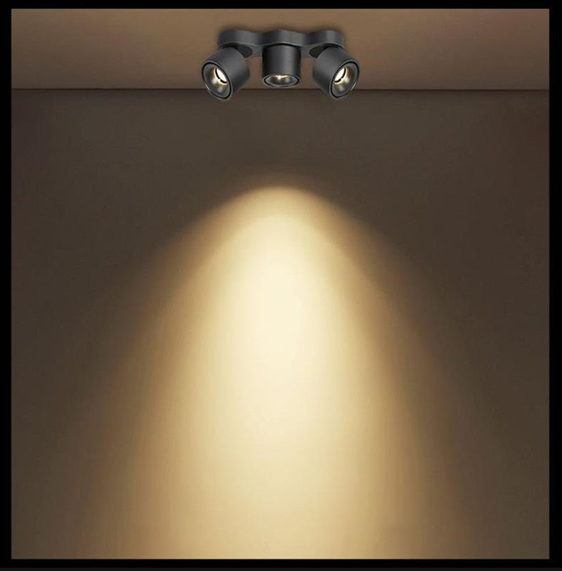 Dimmable Folding Rotating LED Downlights 27W 36W 48W COB LED Ceiling Spot Lights AC 110V 220 230V Room Lamps Indoor Lighting