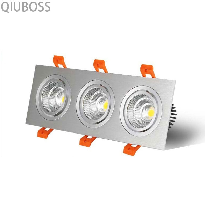 Square Recessed LED Dimmable Downlights Panel Lights AC90~260V COB LED Spotlights LED Recessed Ceiling Lamps Indoor Lighting
