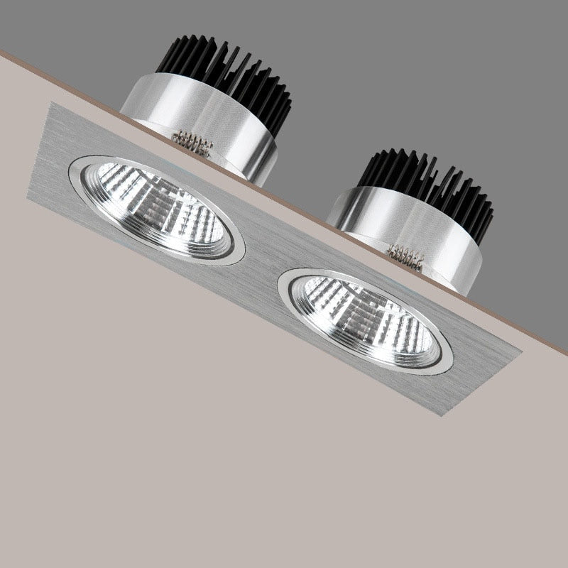 Square Recessed LED Dimmable Downlights Panel Lights AC90~260V COB LED Spotlights LED Recessed Ceiling Lamps Indoor Lighting