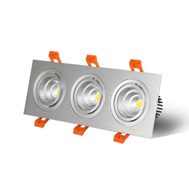 Square Recessed LED Dimmable Downlights Panel Lights AC90~260V COB LED Spotlights LED Recessed Ceiling Lamps Indoor Lighting