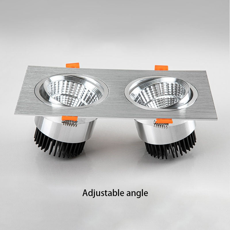 Square Recessed LED Dimmable Downlights Panel Lights AC90~260V COB LED Spotlights LED Recessed Ceiling Lamps Indoor Lighting