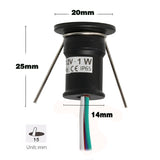 RGB LED Mini Downlight Recessed Ceiling Spot Light KTV Bar Party Stage Down Light 12V 1W Canopy Spot Led Stair Cabinet Spotlight