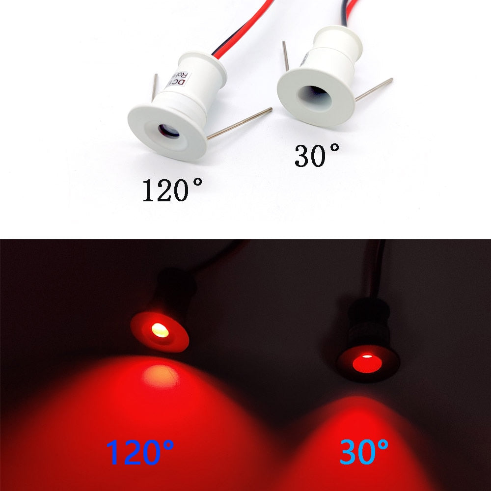 RGB LED Mini Downlight Recessed Ceiling Spot Light KTV Bar Party Stage Down Light 12V 1W Canopy Spot Led Stair Cabinet Spotlight
