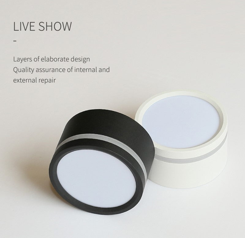 Dimmable Surface Mounted Downlights 7W 9W 12W 15W 5730SMD LED Ceiling Spot Lights AC85-265V LED Ceiling Lamp Indoor Lighting