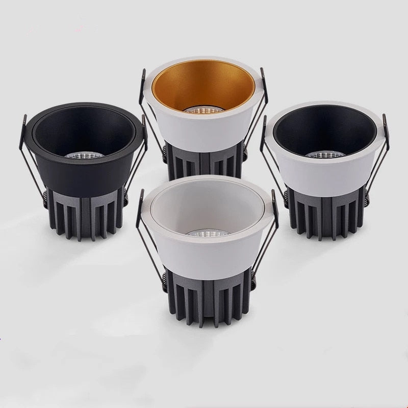 Downlight Dimmable Recessed AC110V 220V 7W 9W 12W 15W Lamp Round Led Cob Ceiling TV Background Living Room Bedroom Spot Light