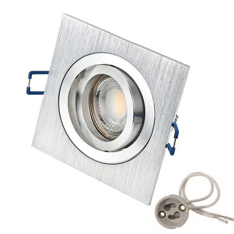 Square Recessed LED Ceiling Downlight Adjustable Ring Mounted Frame GU10/MR16 Lamp Holder Base Backet Spot Light Fixture Fitting