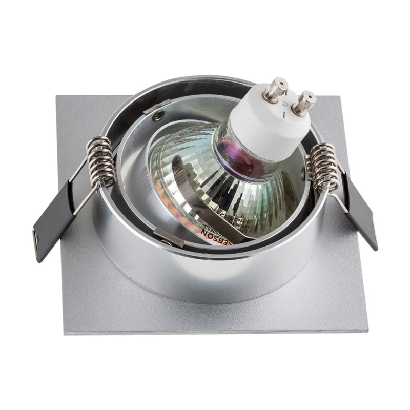 Square Recessed LED Ceiling Downlight Adjustable Ring Mounted Frame GU10/MR16 Lamp Holder Base Backet Spot Light Fixture Fitting