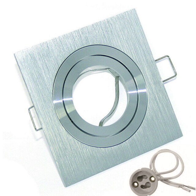 Square Recessed LED Ceiling Downlight Adjustable Ring Mounted Frame GU10/MR16 Lamp Holder Base Backet Spot Light Fixture Fitting