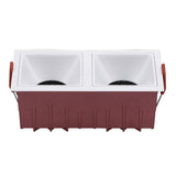 Square double-end Frameless  COB Recessed dimmable Downlight 2x9W 2x12W  LED Ceiling Spot Light for Bedroom Living room Kitchen