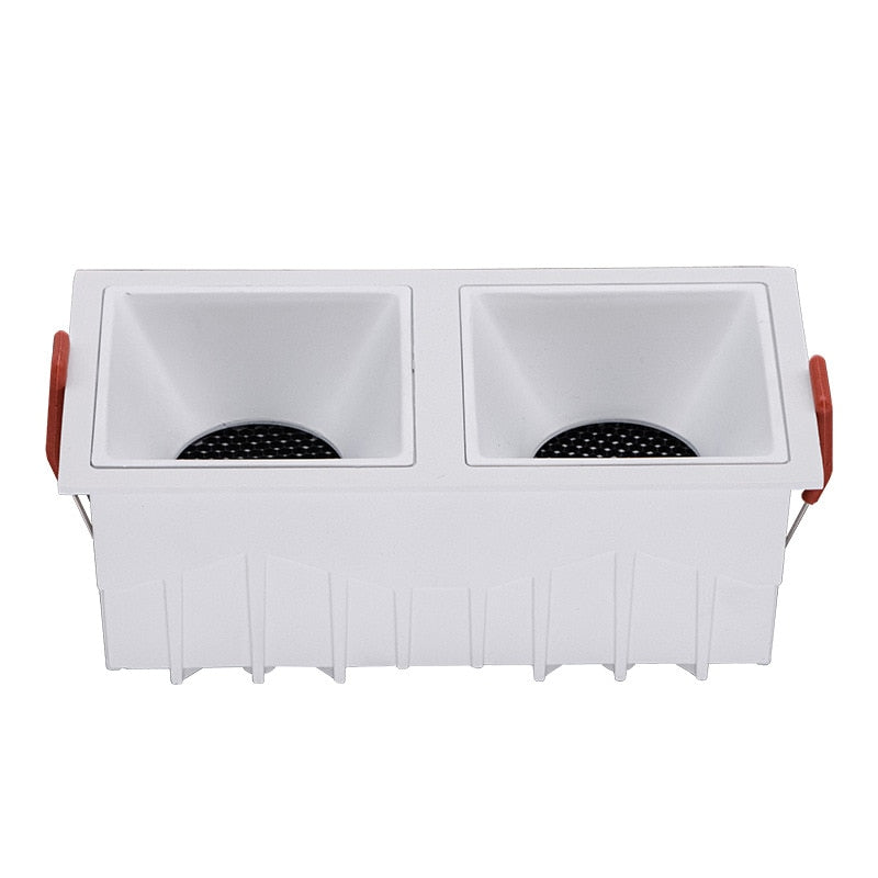 Square double-end Frameless  COB Recessed dimmable Downlight 2x9W 2x12W  LED Ceiling Spot Light for Bedroom Living room Kitchen