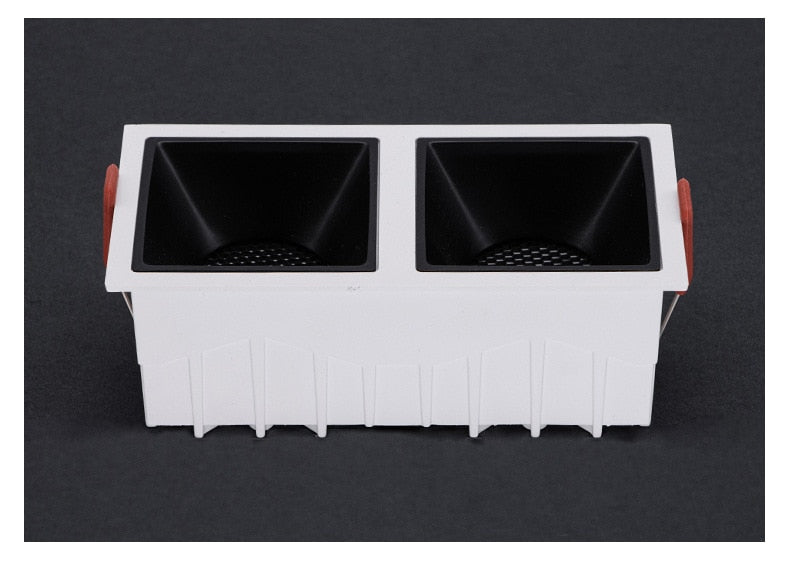 Square double-end Frameless  COB Recessed dimmable Downlight 2x9W 2x12W  LED Ceiling Spot Light for Bedroom Living room Kitchen