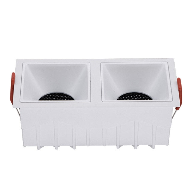 Square double-end Frameless  COB Recessed dimmable Downlight 2x9W 2x12W  LED Ceiling Spot Light for Bedroom Living room Kitchen