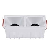 Square double-end Frameless  COB Recessed dimmable Downlight 2x9W 2x12W  LED Ceiling Spot Light for Bedroom Living room Kitchen