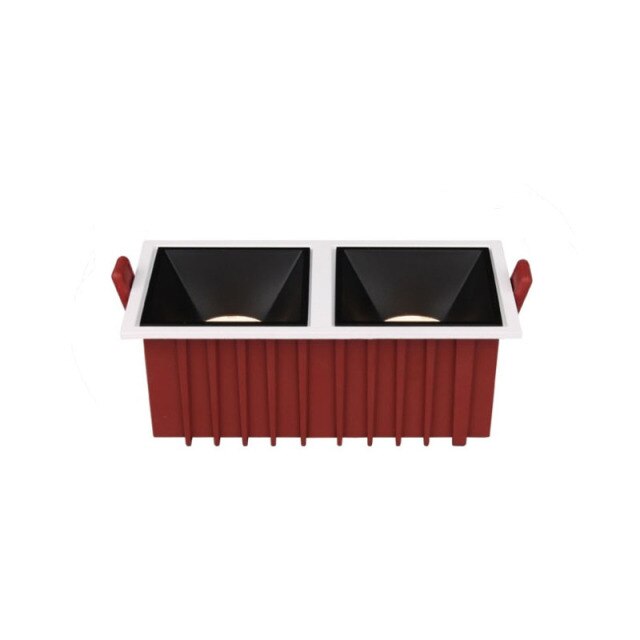 Square double-end Frameless  COB Recessed dimmable Downlight 2x9W 2x12W  LED Ceiling Spot Light for Bedroom Living room Kitchen