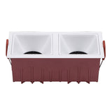 Square double-end Frameless  COB Recessed dimmable Downlight 2x9W 2x12W  LED Ceiling Spot Light for Bedroom Living room Kitchen