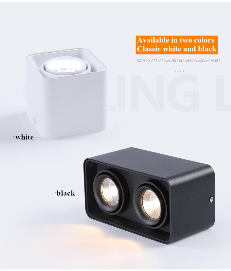 Dimmable surface mounted LED downlight 10W 15W 20W 30W COB LED ceiling spotlight AC110-220V LED  indoor lighting