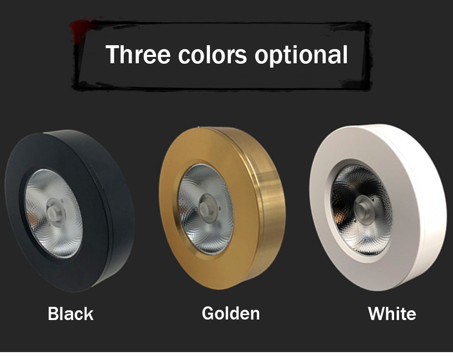 DBF Super Thin LED Surface Mounted Downlight 3W 5W 7W 9W Round Driverless Ceiling Spot Lamp for Cabinet Showcase AC 220V