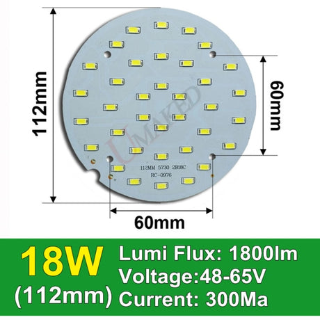 Brightness 12W 18W LED SMD5730 lamp source for bulb light,  Real wattage led PCB panel for downlight ceiling light