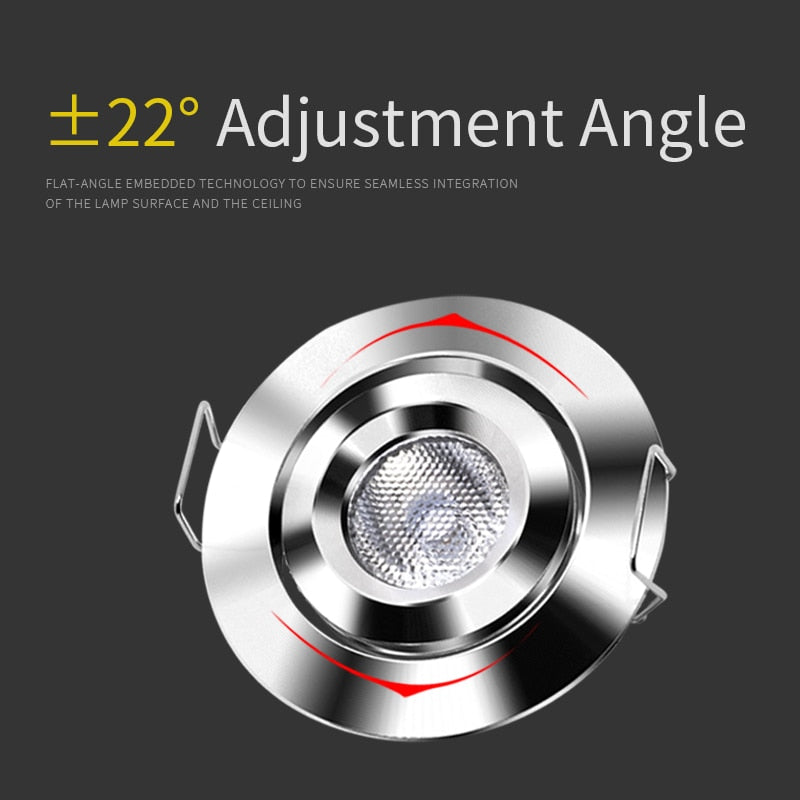 Adjustable Angle LED Spotlight Mini Downlight Living Room Decoration Interior Shop Decoration Bedroom Ceiling Built-in DC12V