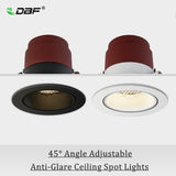 DBF 2021 Angle Adjust Anti-Glare LED Recessed Downlight 7W 12W 15W Honeycomb Nest Lens Ceiling Spot Lights Kitchen Living Room