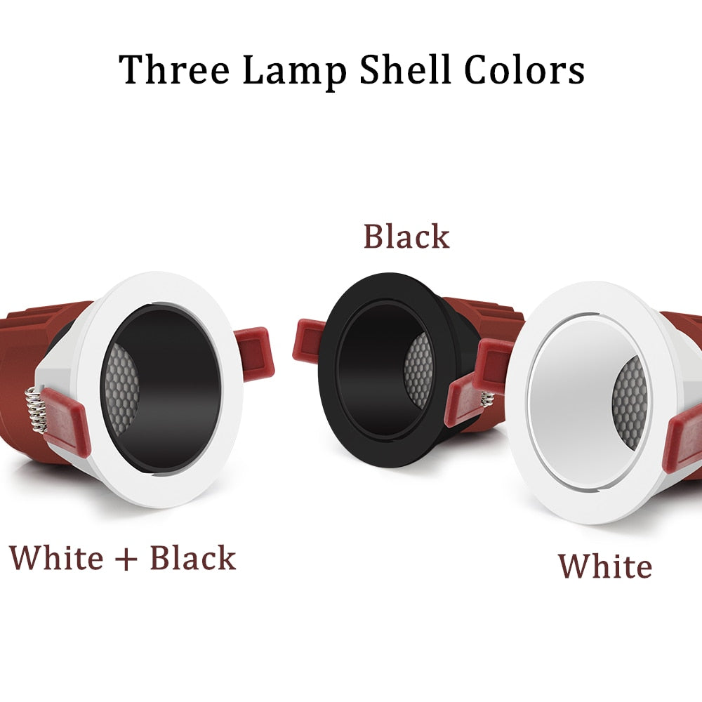 DBF 2021 Angle Adjust Anti-Glare LED Recessed Downlight 7W 12W 15W Honeycomb Nest Lens Ceiling Spot Lights Kitchen Living Room