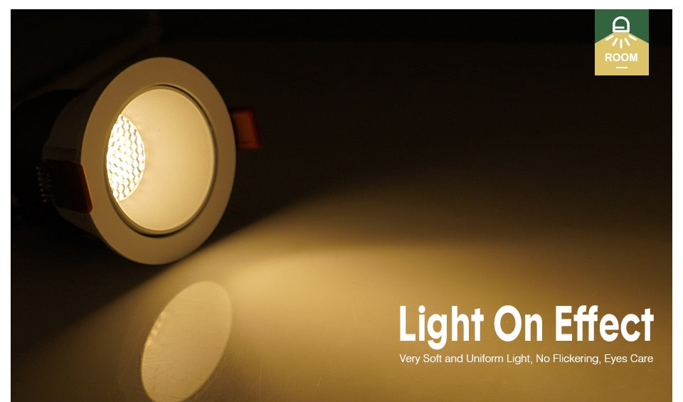 DBF 2021 Angle Adjust Anti-Glare LED Recessed Downlight 7W 12W 15W Honeycomb Nest Lens Ceiling Spot Lights Kitchen Living Room