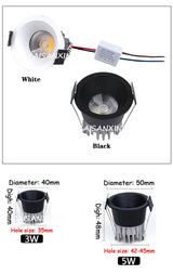 Anti-Corrosion Dimmable LED Downlight 3W 5W Anti-Glare Led Ceiling Lamp LED Spot Lighting Bedroom Kitchen COB Recessed Downlight