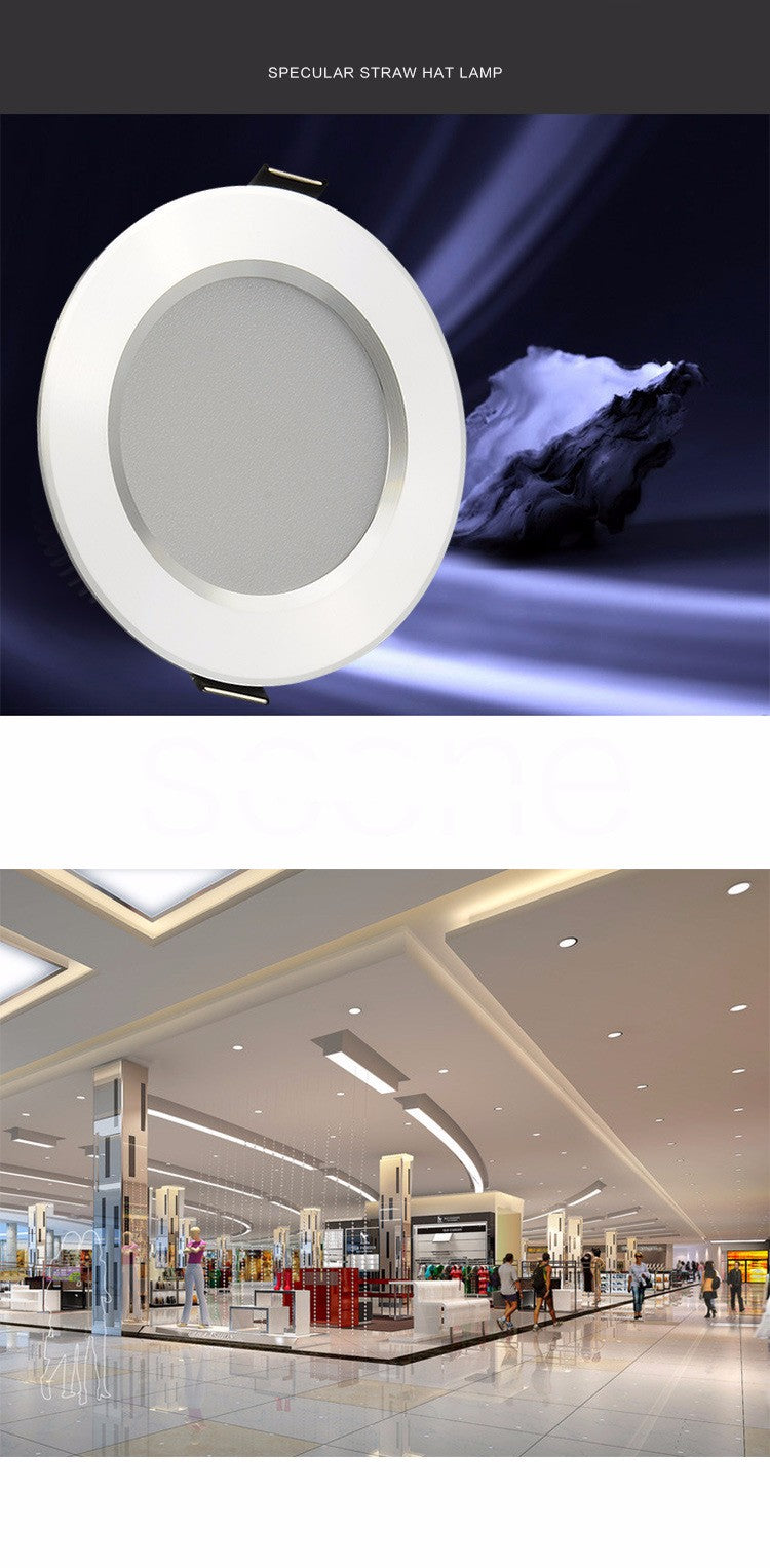 Changeable Led Downlight 5w 7w 9w 12w Ceiling Recessed Light Silver Frame 3 Color Change Warm Nature Cool White AC110-240V