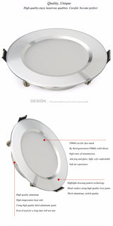 Changeable Led Downlight 5w 7w 9w 12w Ceiling Recessed Light Silver Frame 3 Color Change Warm Nature Cool White AC110-240V