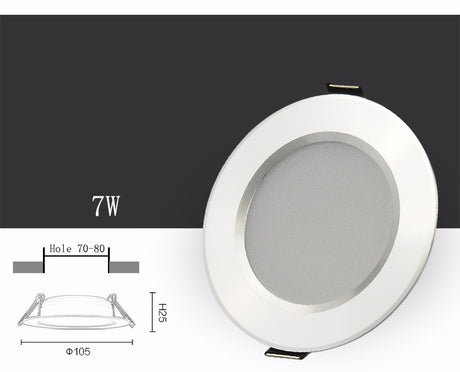Changeable Led Downlight 5w 7w 9w 12w Ceiling Recessed Light Silver Frame 3 Color Change Warm Nature Cool White AC110-240V