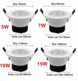 LED Lamp Recessed LED Dimmable Downlights COB 5W 7W 10W 15W LED Spot light LED decoration Ceiling Lamp AC 110V 220V