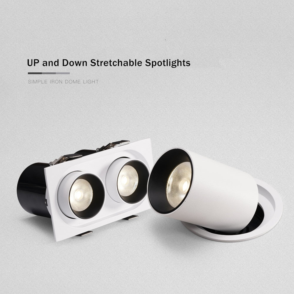 Led Recessed Ceiling Downlight Dimmable Ceiling Lamp Stretchable Down light For Clothes Store Coffee Lighting