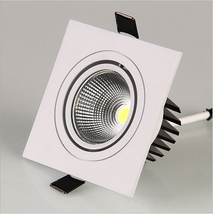 LED Down Light Square 7W 9W 12W Led Downlight COB Dimmable Recessed Led Ceiling Spot Light Lamp AC85-265V Driver Indoor lighting