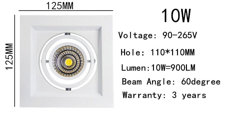 Dimmable Led downlight light COB Ceiling Spot Light 10w 20W 30W ceiling recessed Lights Indoor Lighting AC110V-220V