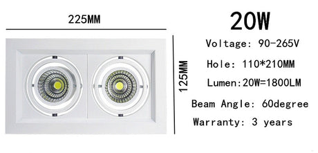 Dimmable Led downlight light COB Ceiling Spot Light 10w 20W 30W ceiling recessed Lights Indoor Lighting AC110V-220V