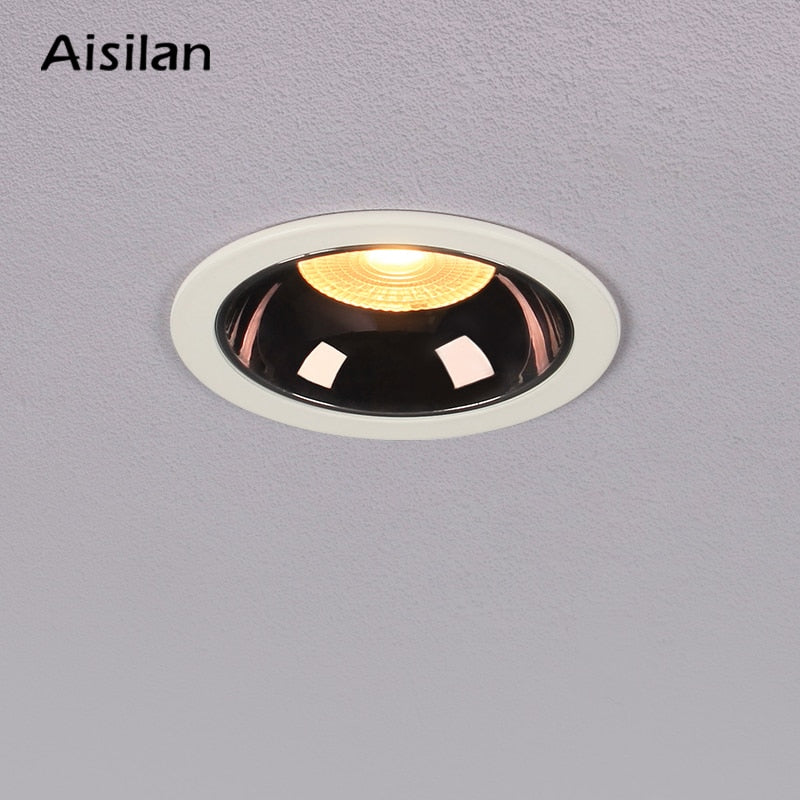 Aisilan Black LED Downlight background Spot Light Anti-glare Aluminum Ceiling Lamp Chip CRI 93 Suitable for indoor lighting