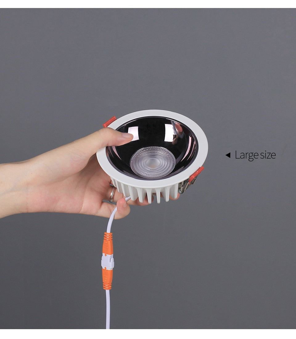 Aisilan Black LED Downlight background Spot Light Anti-glare Aluminum Ceiling Lamp Chip CRI 93 Suitable for indoor lighting