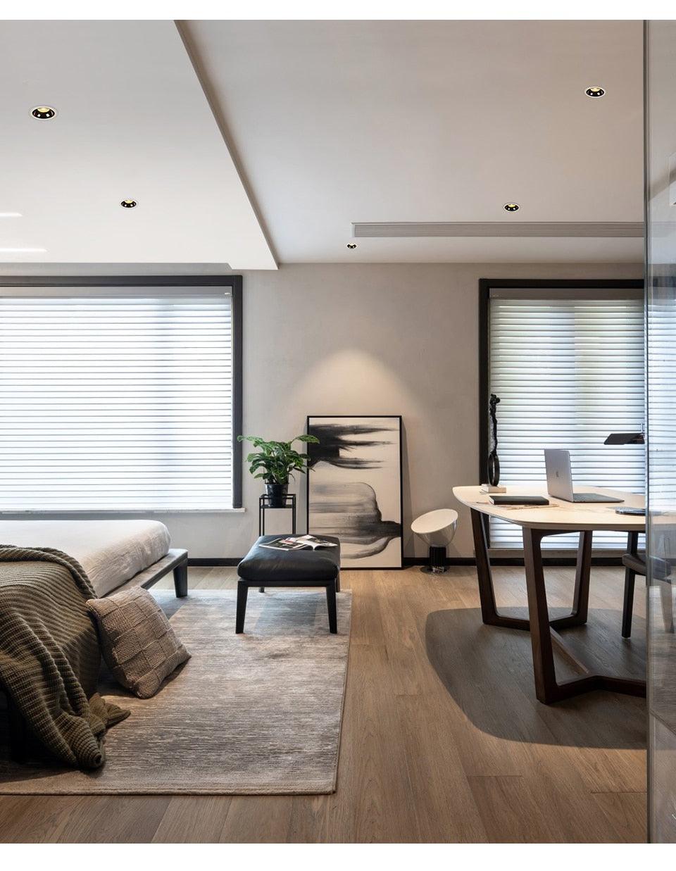 Aisilan Black LED Downlight background Spot Light Anti-glare Aluminum Ceiling Lamp Chip CRI 93 Suitable for indoor lighting