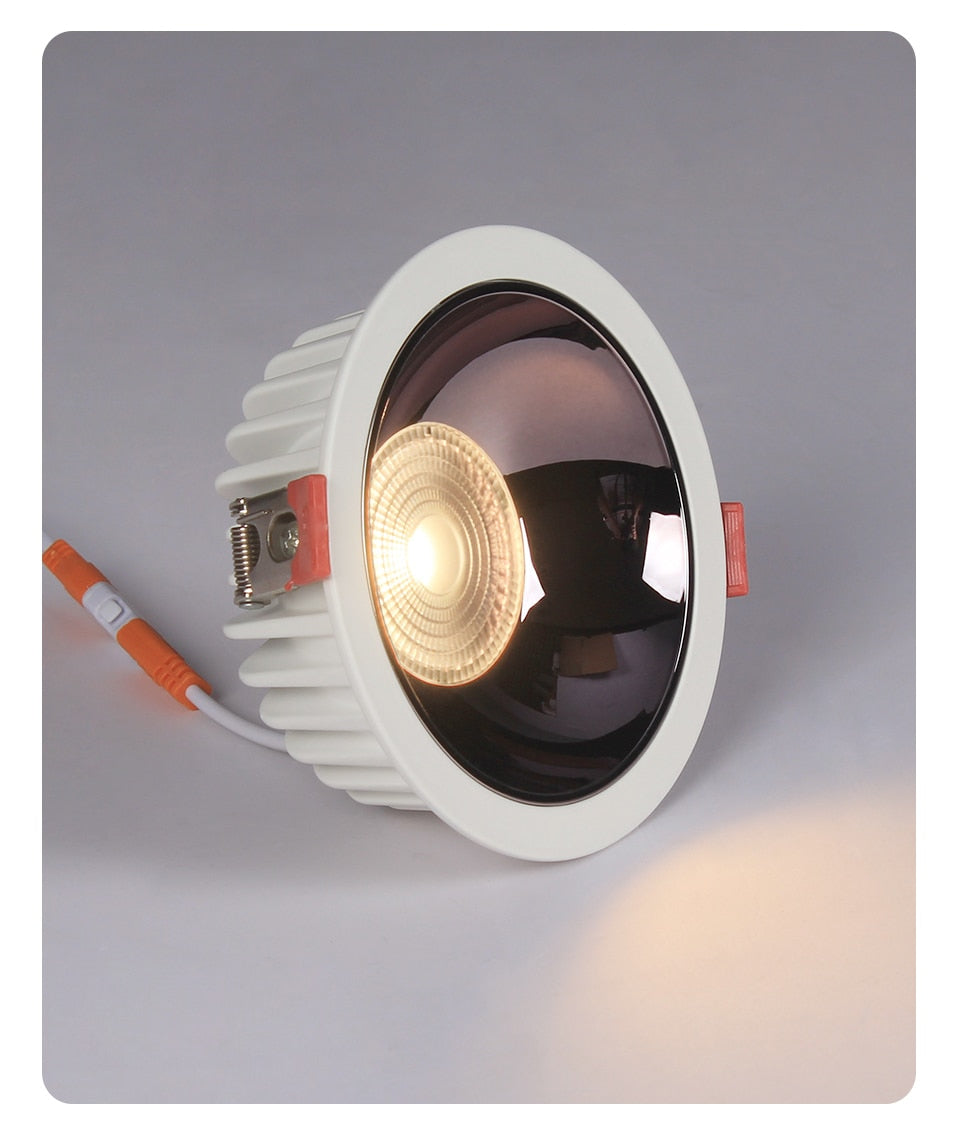 Aisilan Black LED Downlight background Spot Light Anti-glare Aluminum Ceiling Lamp Chip CRI 93 Suitable for indoor lighting