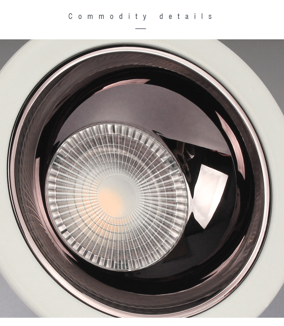 Aisilan Black LED Downlight background Spot Light Anti-glare Aluminum Ceiling Lamp Chip CRI 93 Suitable for indoor lighting