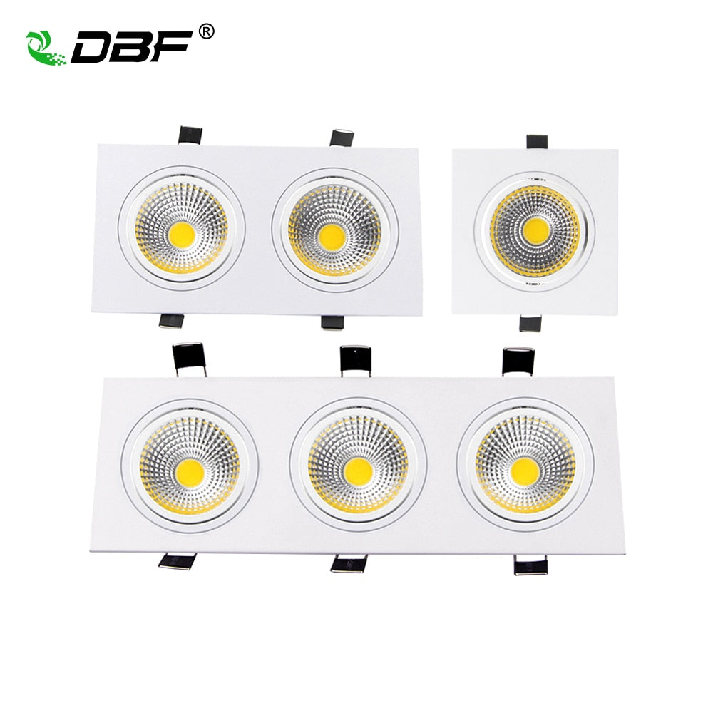 Square Recessed COB Downlight COB 7W 9W 12W 15W 14W 24W 21W 36W LED Ceiling Lamp AC85-265V Indoor LED Spot Light With Driver