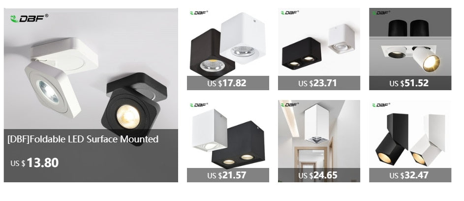 Square Recessed COB Downlight COB 7W 9W 12W 15W 14W 24W 21W 36W LED Ceiling Lamp AC85-265V Indoor LED Spot Light With Driver