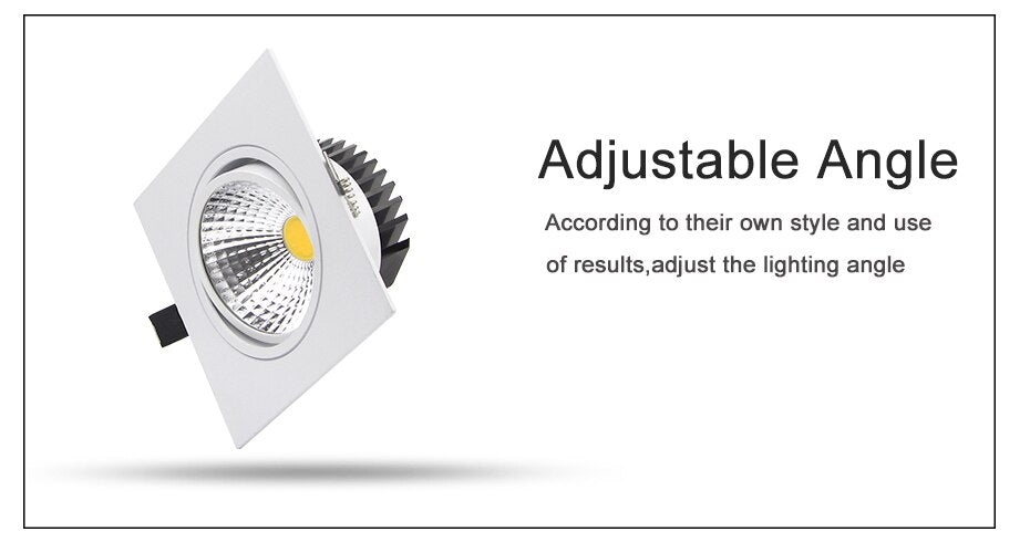 Square Recessed COB Downlight COB 7W 9W 12W 15W 14W 24W 21W 36W LED Ceiling Lamp AC85-265V Indoor LED Spot Light With Driver